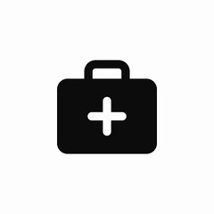 dark first aid kit icon sign vector