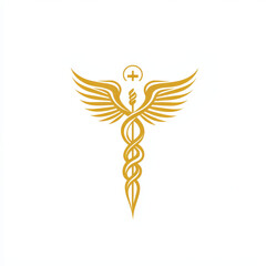 Obraz premium Golden Medical Caduceus
