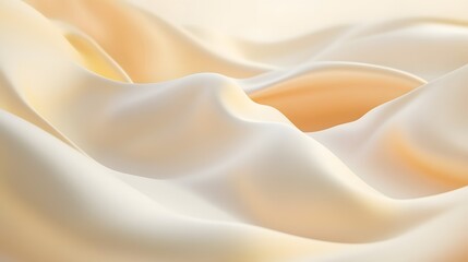 Abstract Creamy Beige Draped Fabric Texture