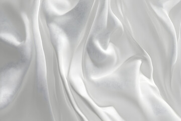 Obraz premium Elegant Draped White Silk Fabric Texture