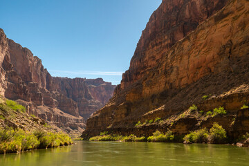 USA, Arizona, Grand Canyon National Park. View from rafting on Colorado River.