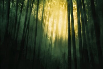 Obraz premium Mysterious forest illuminated by soft light, creating an enchant