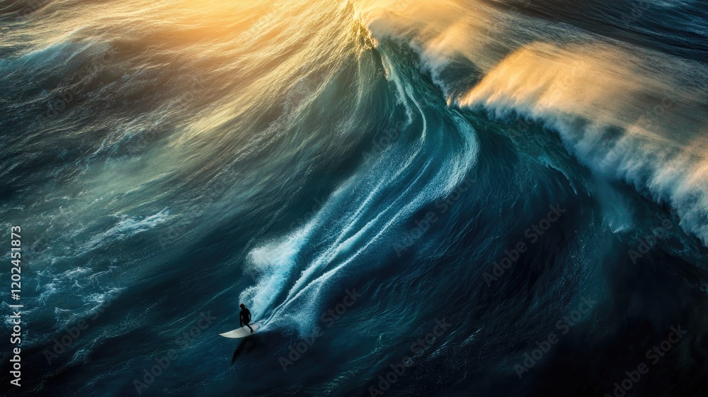 Poster dynamic ocean waves capture movement and light, creating mesmeri
