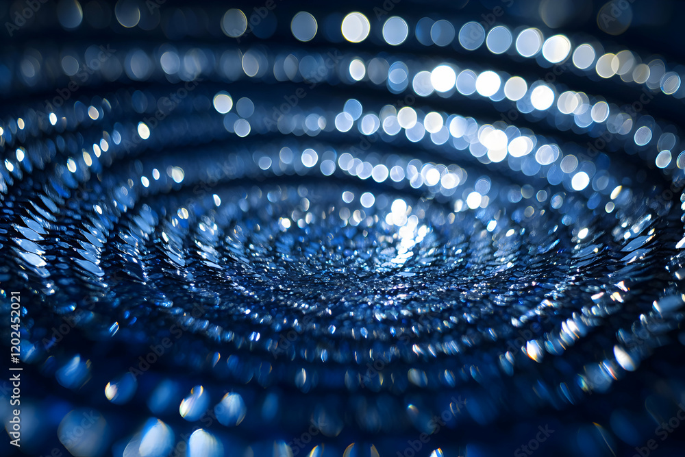 Aufkleber abstract blue swirl: a mesmerizing bokeh effect showcasing a vibrant, swirling pattern of light and 