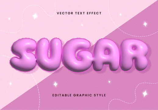 Pink Inflated Balloon 3D Glossy Text Effect