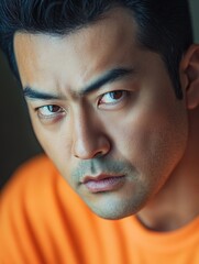 Fototapeta premium Man with orange shirt