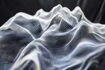 Naklejka premium Abstract White Gridded Surface Undulating Form