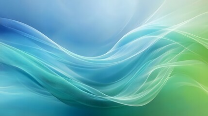 Abstract Blue Green Wave Flowing Design