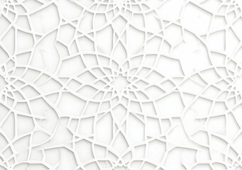 Abstract White Geometric Pattern: Intricate Network of Lines and Shapes