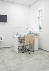 Beauty salon cabinet for manicure and pedicure