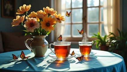 Tea, Flowers, and Magic in a Romantic Setting