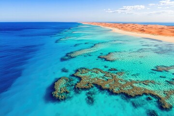 Vibrant turquoise waters meet sandy shores, showcasing stunning