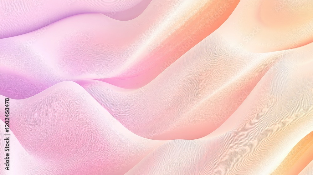 Poster soft pastel waves flow gently, creating serene and calming atmos