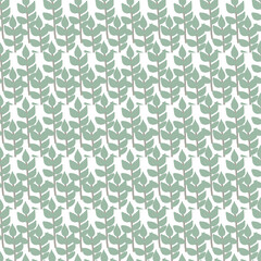 Pattern of green twigs and leaves. Seamless for wallpaper, packaging.