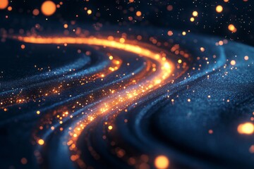 Obraz premium Abstract swirling cosmic dust with glowing particles