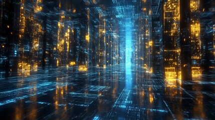 Fototapeta premium Abstract Futuristic Data Network Background