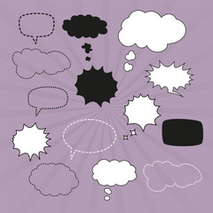 Speech bubble collection. Set of Speech bubble comic vector illustration