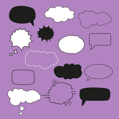 Speech bubble collection. Set of Speech bubble comic vector illustration