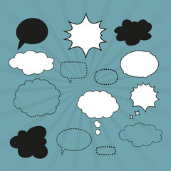 Speech bubble collection. Set of Speech bubble comic vector illustration