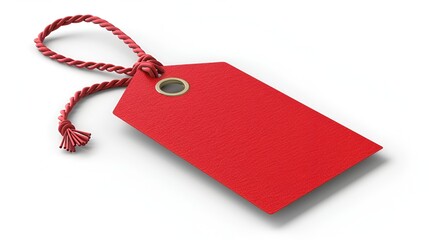 Using a vibrant color tag to identify items, isolated on a white background