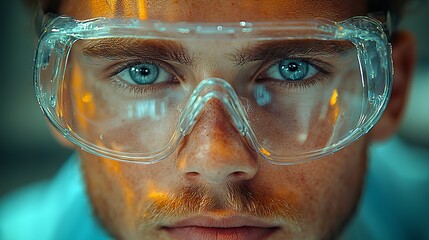 **Bold colors highlight the chemist's focused expression.**