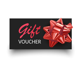 Gift vouchers with ribbons. Elegant template for a festive gift card, coupon and certificate. Discount Coupon Template Vector Illustration