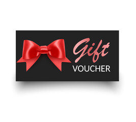 Gift vouchers with ribbons. Elegant template for a festive gift card, coupon and certificate. Discount Coupon Template Vector Illustration