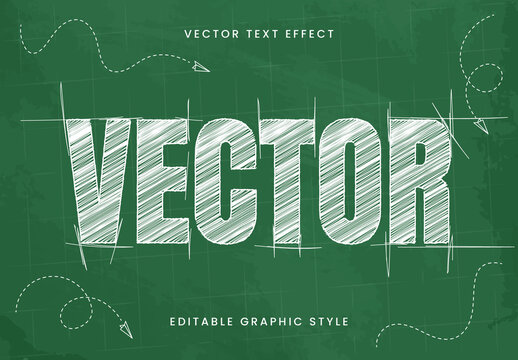 Green Chalkboard Sketch Text Chalk Font Scribble Text Effect