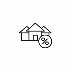 housing discount icon sign vector