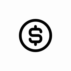 light dollar coin icon sign vector