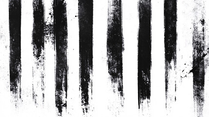 Fototapeta premium distressed black ink strokes arranged vertically on a white background creating a raw expressive and minimal abstract painting style 