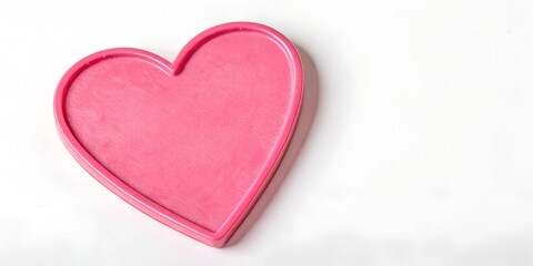 Fototapeta premium Pink heart isolated on white background