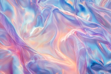 Obraz premium Iridescent Pastel Silk Draped Fabric Abstract Texture