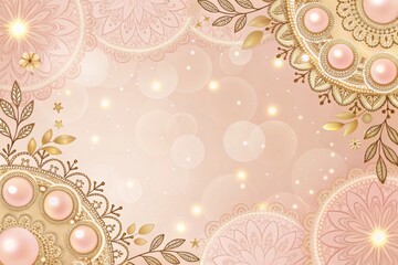 A Luxurious Blush Pink And Champagne Gold Background With Pearls And Lace Patterns, Ideal For Weddings, Anniversaries, And Jewelry Promotions, Enhancing Romantic And High-End Concepts.