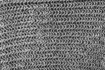 A close up of a silver chain with many links