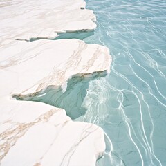 Abstract Marble Texture in Clear Water: Calming Spa Design
