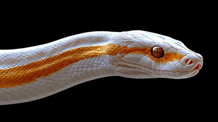 Fototapeta premium Stunning Close-Up of a White and Orange Snake
