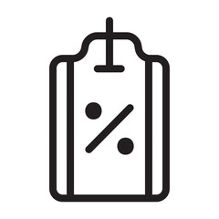 Price tag, black friday, promotion, sale tag, coupon, tag outline icons, minimalist vector illustration, simple concept, editable stroke, Isolated on white background