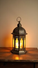 Ramadan lantern on a table