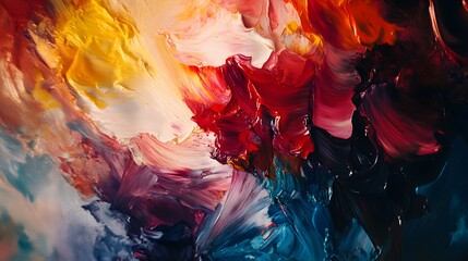 Abstract Colorful Impasto Oil Painting Texture