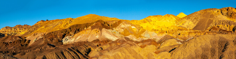 USA, California, Death Valley National Park. Panoramic pf desert formations.