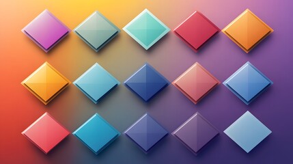 Colorful layered square shapes abstract design