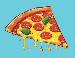 Pizza Meat Lover or Food Object Icon Concept Isolated Premium.