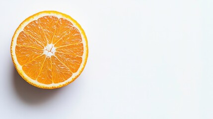 Fototapeta premium Fresh orange slice isolated on white background, top view.
