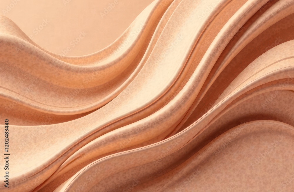 Aufkleber elegant abstract waves in soft beige tones creating soothing and harmonious pattern. suitable for ba