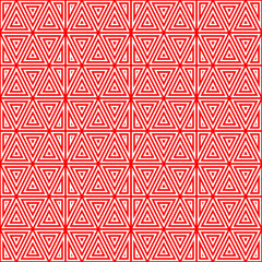 Optical ornament. Seamless pattern. Geometrical backdrop. Op art background. Geometric wallpaper. Modern motif. Triangles digital paper. Linear textile print. Web design. Abstract image. Vector work