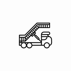 airport stair truck icon sign vector