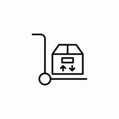 airport package trolley icon sign vector