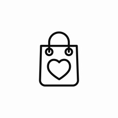 heart stamp shopping bag icon sign vector