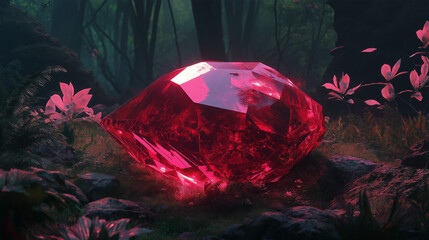 red crystal in the nature  , red diamond